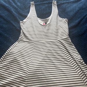 Women's H&M Sleeveless Blue/White Striped Dress Size 16